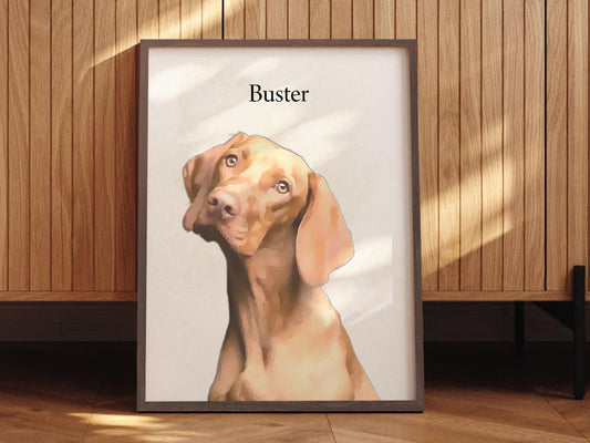 Custom Watercolor Pet Framed Print