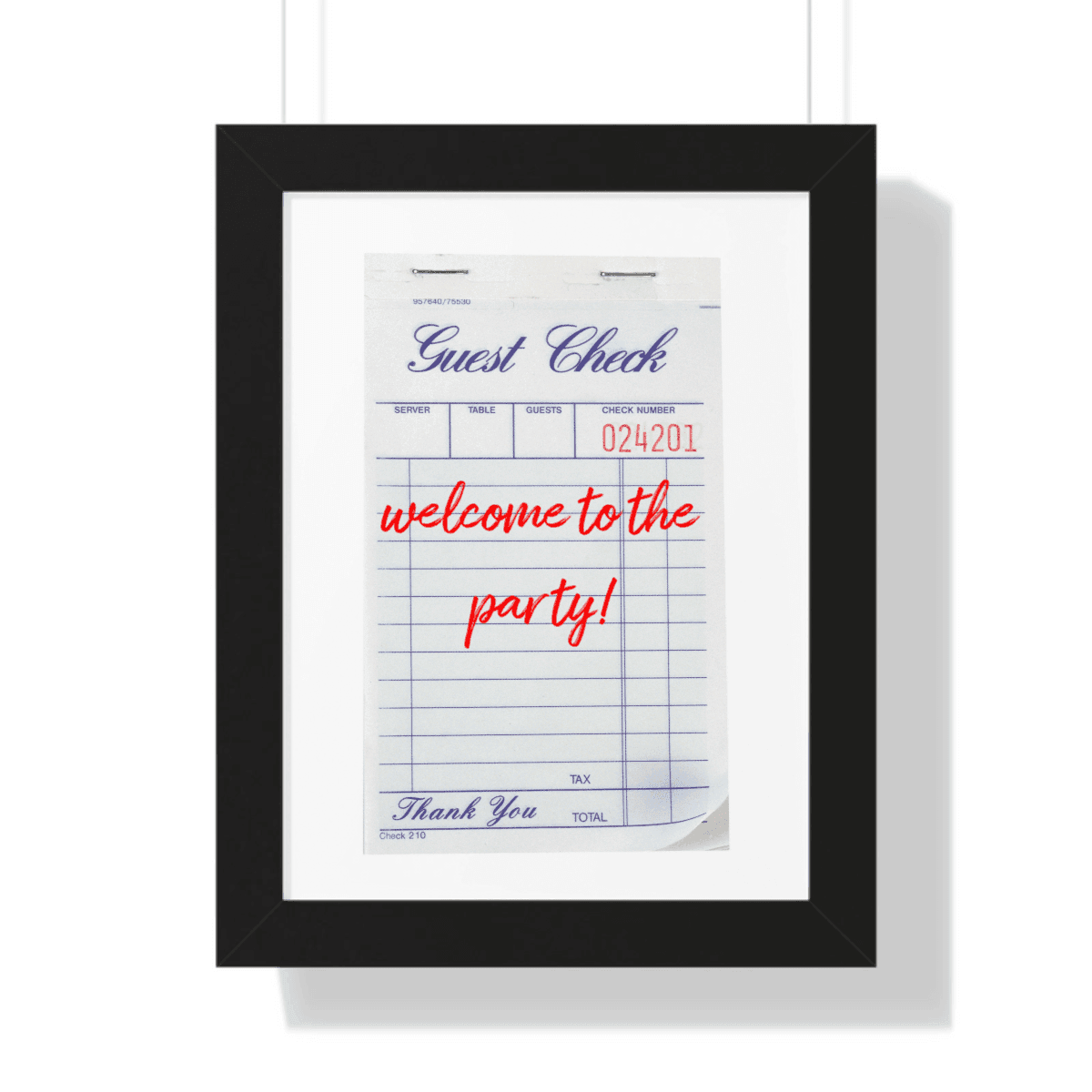 Custom Guest Check Framed Print - Forma Custom