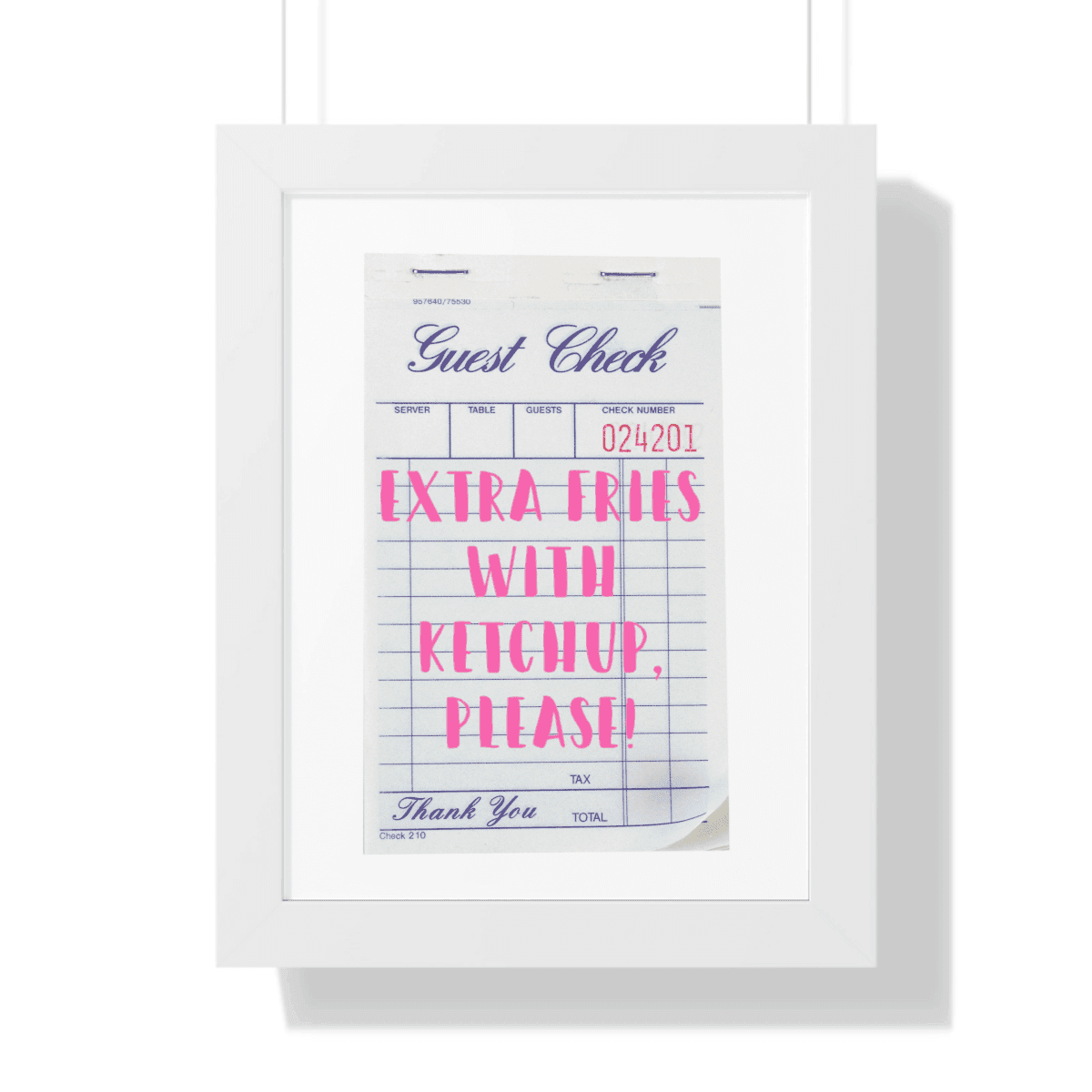 Custom Guest Check Framed Print - Forma Custom